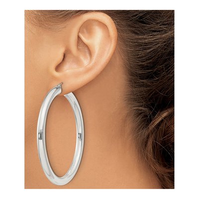 Sterling Silver 62mm Round Hoop Earrings – view 4