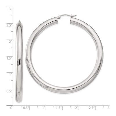 Sterling Silver 62mm Round Hoop Earrings – view 5
