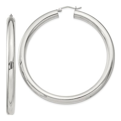 Sterling Silver 62mm Round Hoop Earrings