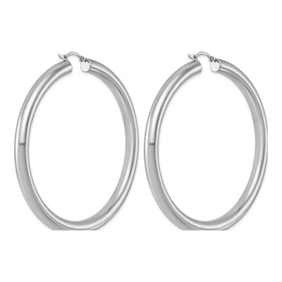 Sterling Silver 67mm Hoop Earrings – view 5