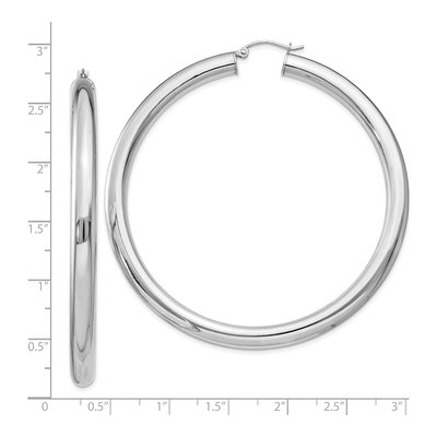 Sterling Silver 67mm Hoop Earrings – view 6