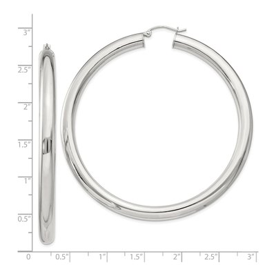 Sterling Silver 67mm Round Hoop Earrings – view 5
