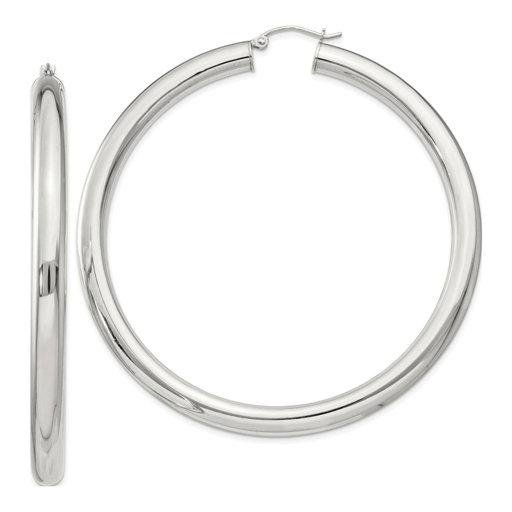 Sterling Silver 67mm Round Hoop Earrings