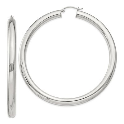 Sterling Silver 67mm Round Hoop Earrings