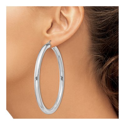 Sterling Silver 72mm Hoop Earrings – view 4