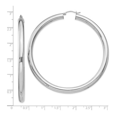 Sterling Silver 72mm Hoop Earrings – view 5