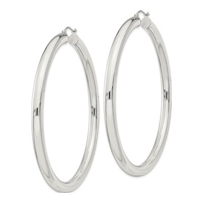 Sterling Silver 72mm Round Hoop Earrings – view 3
