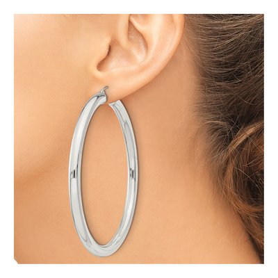 Sterling Silver 72mm Round Hoop Earrings – view 4
