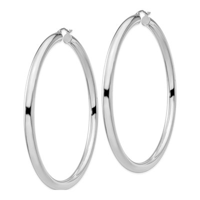 Sterling Silver 83mm Hoop Earrings – view 3