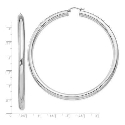 Sterling Silver 83mm Hoop Earrings – view 7