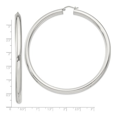 Sterling Silver 83mm Round Hoop Earrings – view 5