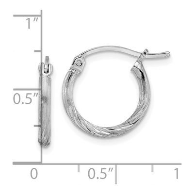 Sterling Silver 17mm Diamond-Cut Hoop Earrings – view 5
