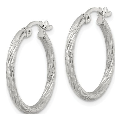 Sterling Silver 22mm Hoop Earrings – view 3