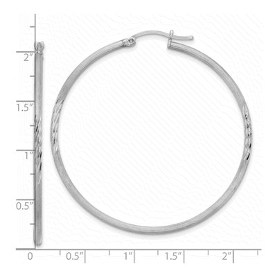 Sterling Silver 52mm Diamond-Cut Hoop Earrings – view 5