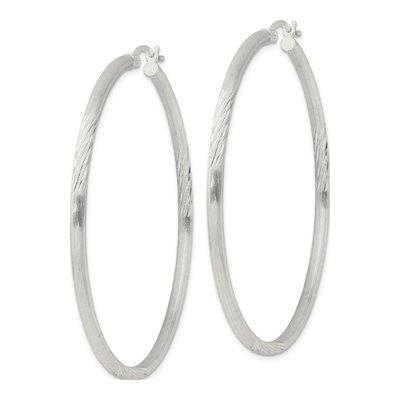 Sterling Silver 57mm Hoop Earrings – view 3