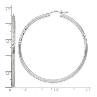 Sterling Silver 57mm Hoop Earrings – view 5