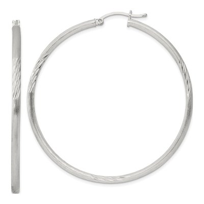 Sterling Silver 57mm Hoop Earrings