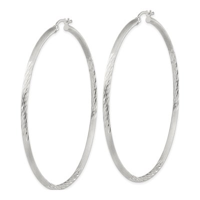 Sterling Silver 72mm Hoop Earrings – view 3