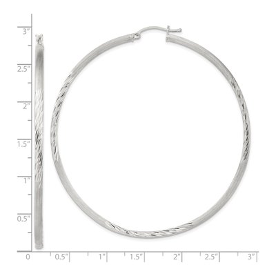 Sterling Silver 72mm Hoop Earrings – view 5