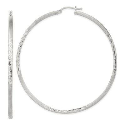 Sterling Silver 72mm Hoop Earrings