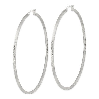 Sterling Silver 82mm Hoop Earrings – view 3