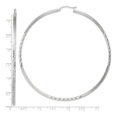 Sterling Silver 82mm Hoop Earrings – view 5