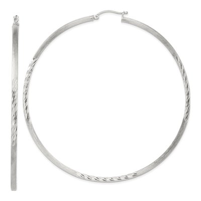 Sterling Silver 82mm Hoop Earrings