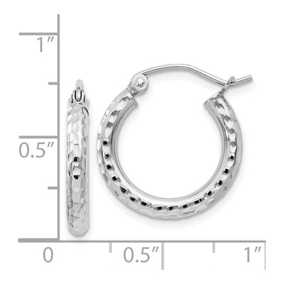 Sterling Silver 19mm Diamond-Cut Hoop Earrings – view 5