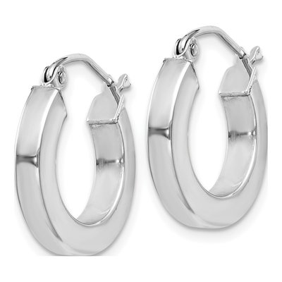 Sterling Silver 17mm Square Tube Hoop Earrings – view 3