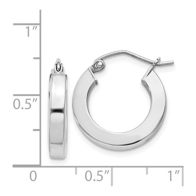 Sterling Silver 17mm Square Tube Hoop Earrings – view 5