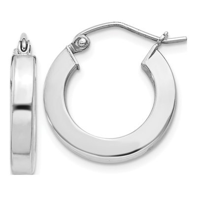 Sterling Silver 17mm Square Tube Hoop Earrings