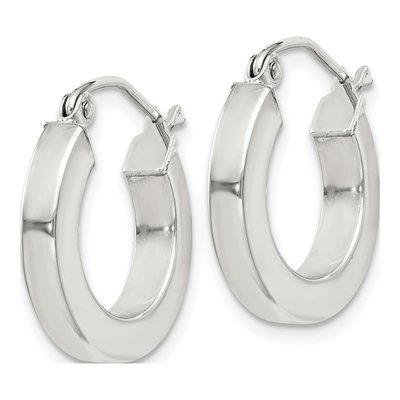 Sterling Silver 17mm Square Tube Hoop Earrings – view 3