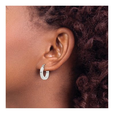 Sterling Silver 17mm Square Tube Hoop Earrings – view 4