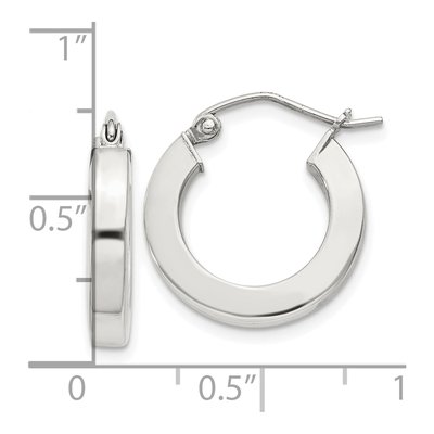 Sterling Silver 17mm Square Tube Hoop Earrings – view 5