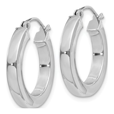Sterling Silver 20mm Square Tube Hoop Earrings – view 3