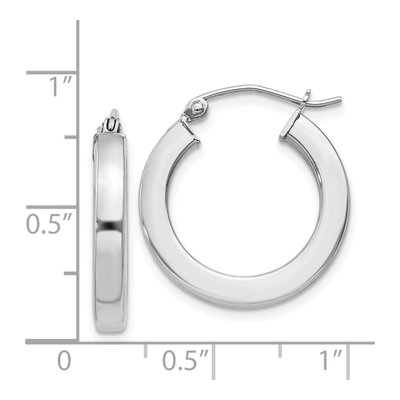 Sterling Silver 20mm Square Tube Hoop Earrings – view 5