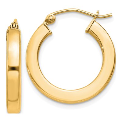 Gold-Plated Sterling Silver 20mm Square Tube Hoop Earrings