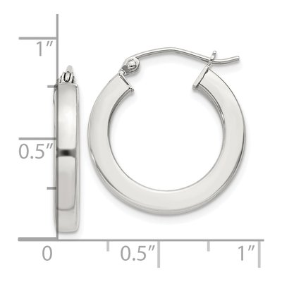 Sterling Silver 20mm Square Tube Hoop Earrings – view 5