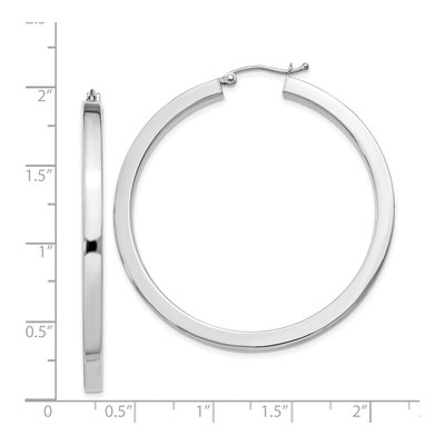 Sterling Silver 45mm Square Tube Hoop Earrings – view 5