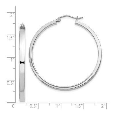 Sterling Silver 40mm Rectangular Tube Hoop Earrings – view 5