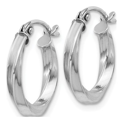 Sterling Silver 15mm Twisted Hoop Earrings – view 3