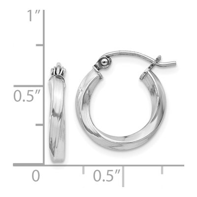 Sterling Silver 15mm Twisted Hoop Earrings – view 5