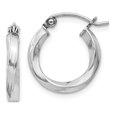 Sterling Silver 15mm Twisted Hoop Earrings