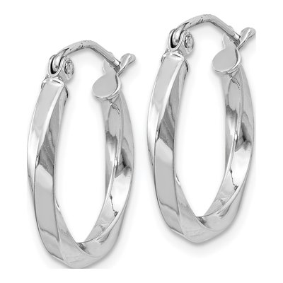 Sterling Silver 18mm Twisted Hoop Earrings – view 3