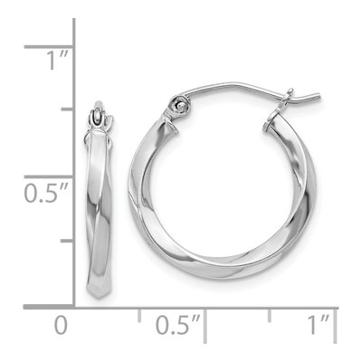 Sterling Silver 18mm Twisted Hoop Earrings – view 5