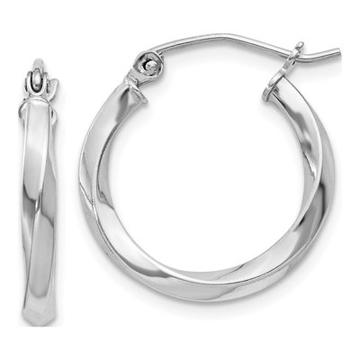 Sterling Silver 18mm Twisted Hoop Earrings