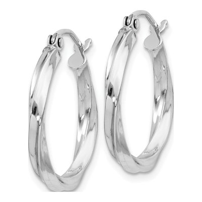 Sterling Silver 20mm Twisted Hoop Earrings – view 3