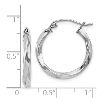 Sterling Silver 20mm Twisted Hoop Earrings – view 5