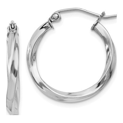 Sterling Silver 20mm Twisted Hoop Earrings