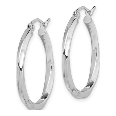 Sterling Silver 25mm Twisted Hoop Earrings – view 3